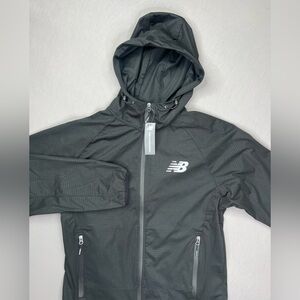 NEW BALANCE ALL MOTION HOODED FULL ZIP KNIT WATER & WIND RESISTANT JACKET